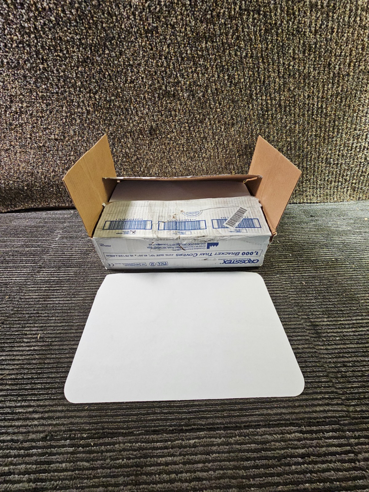 (QTY 1000) Crosstex FDWH Bracket Tray Covers Size #D Heavyweight Paper White