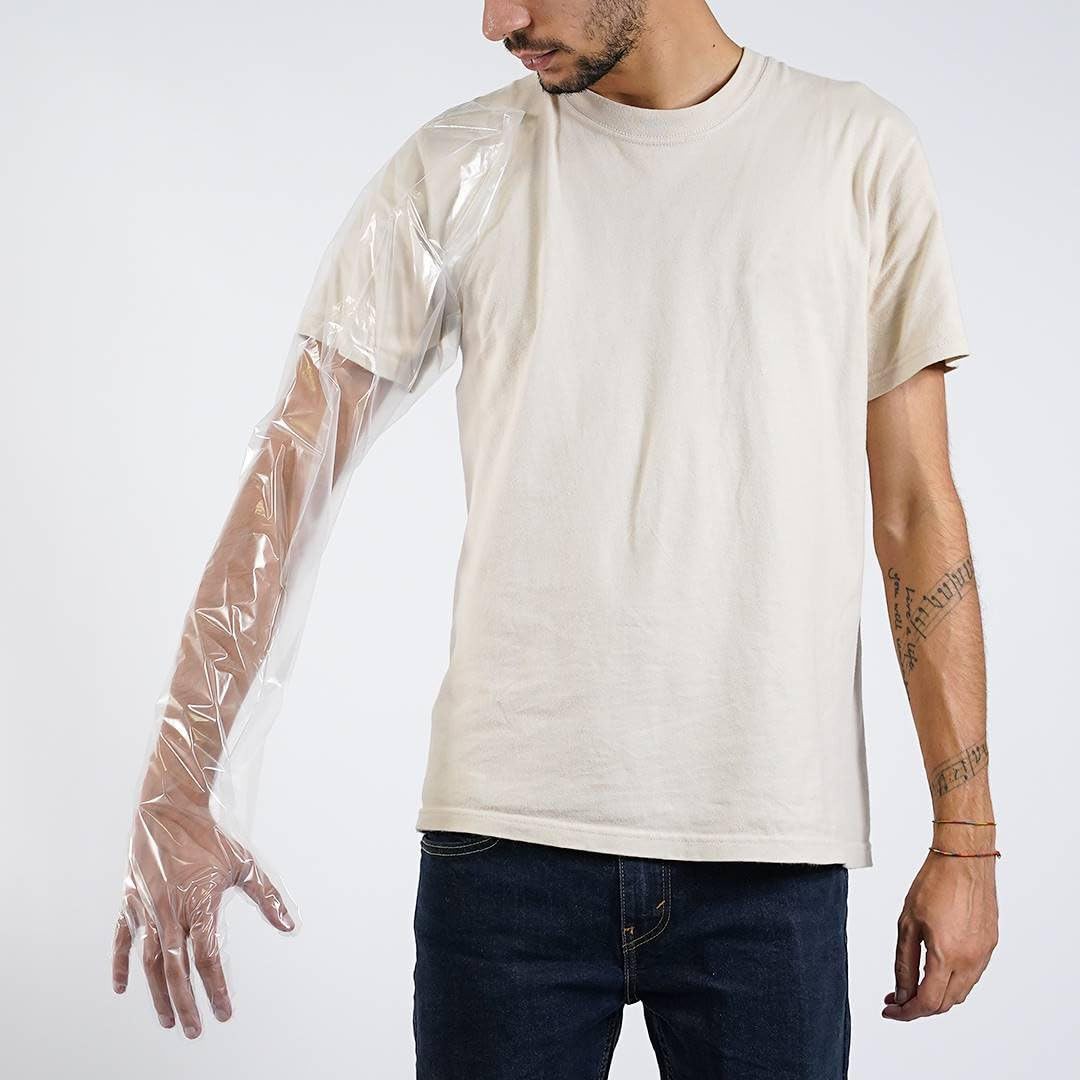 Disposable Dressing Gutting Gloves Plastic Full Arm Shoulder Length 35.5inch