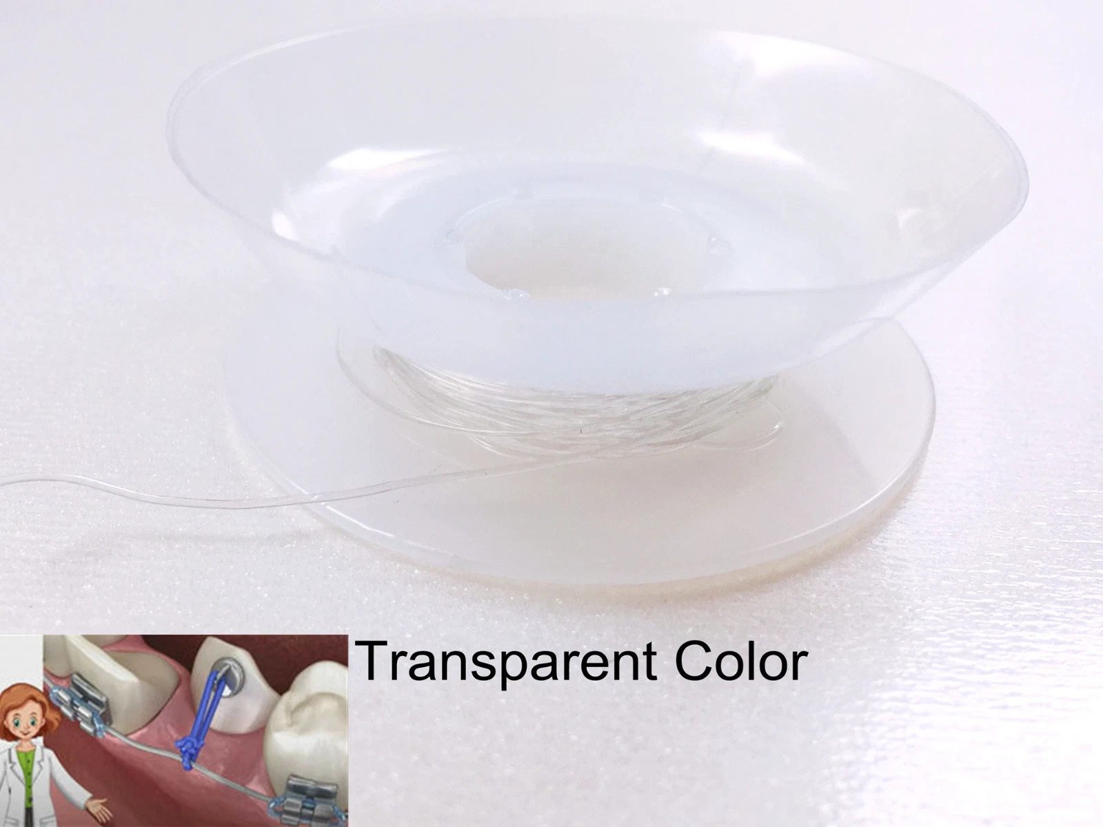 Dental Ortho Elastomer Powerful Solid Elastic Thread Rope Clear 0.020/0.025/.030