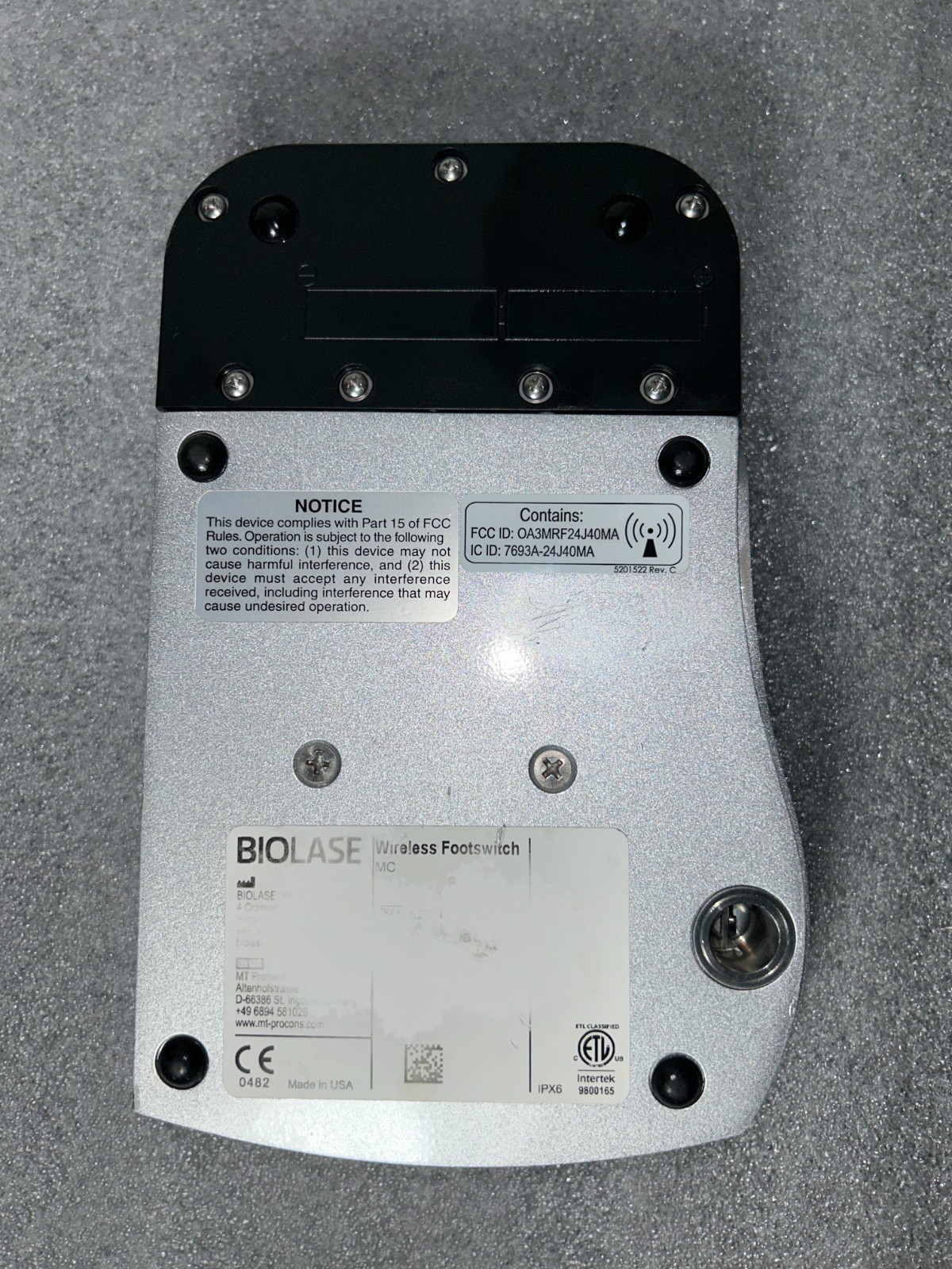 Biolase Footswitch / Pedal 6201880P – OEM Dental Laser Foot Control