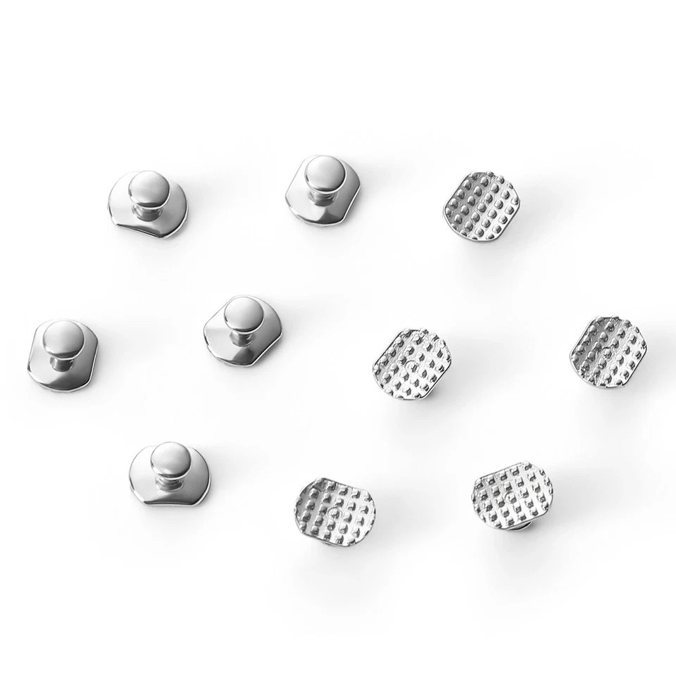 100Pcs Dental Orthodontic Metal Lingual Button Monoblock Bondable Rectangular