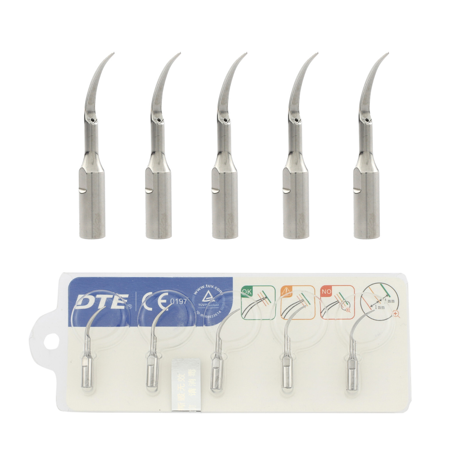 5Pcs Woodpecker DTE Dental Piezo Scaler Tips PD1 Slim fits SATELEC ACTEON NSK