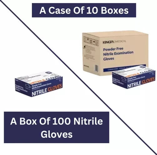 Blue Nitrile Medical Gloves Powder Free & Latex – 3 Mil Disposable Exam Gloves