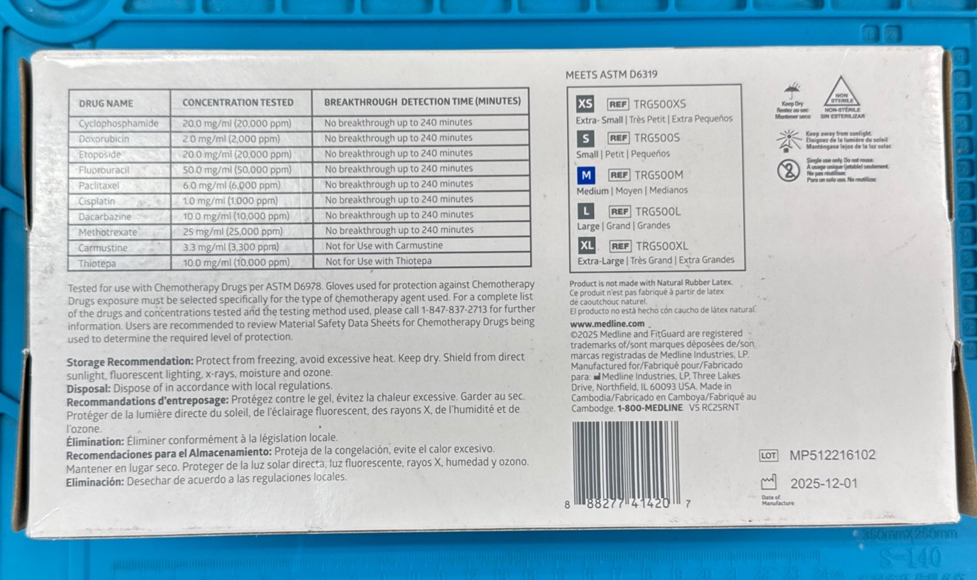 BRAND NEW MEDLINE FitGuard ES select Medium Nitrile Gloves 250ct