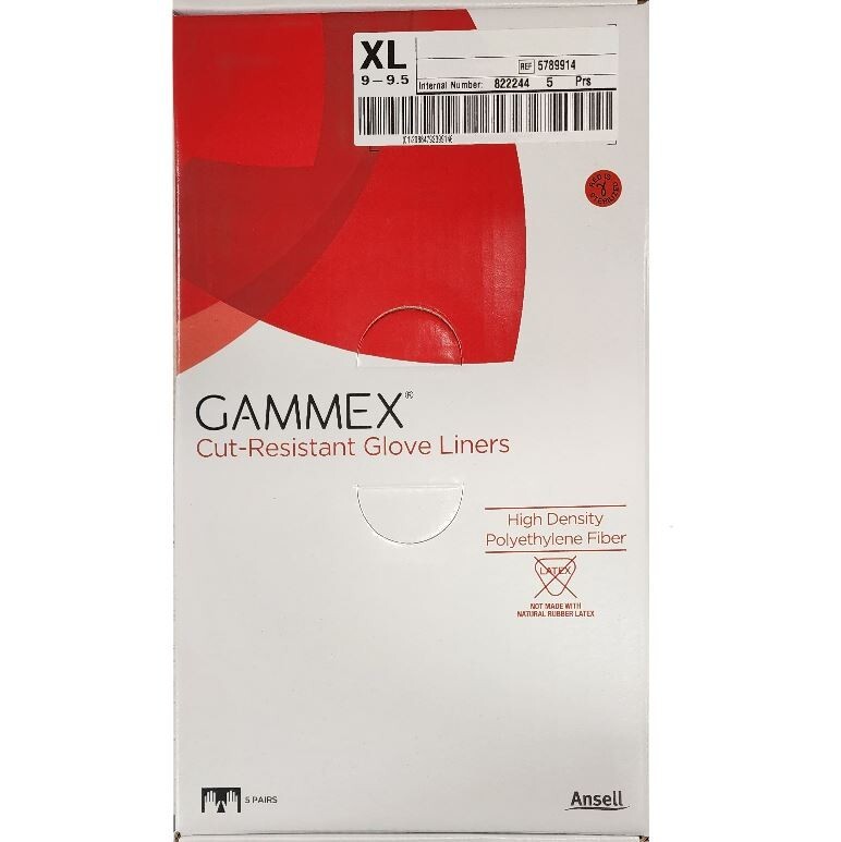 *5-Pairs* Ansell Gammex Cut-Resistant Glove Liners 9-9.5 X-Large Sterile 5789914