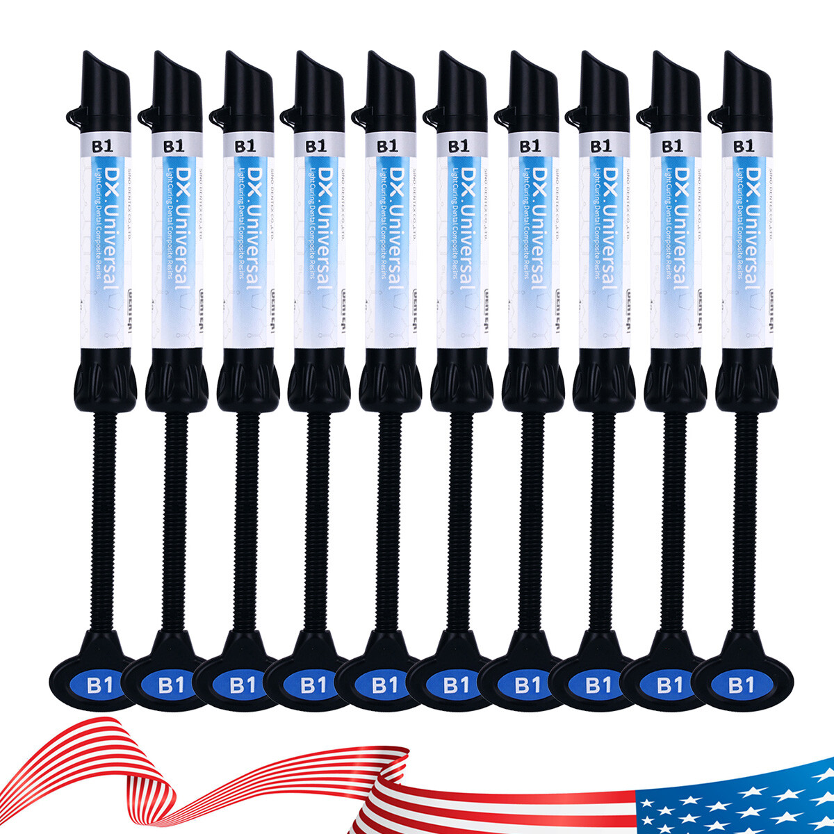 DENTEX Universal Dental Light Cure Hybrid Composite Resin Syringe Kit Shade B1