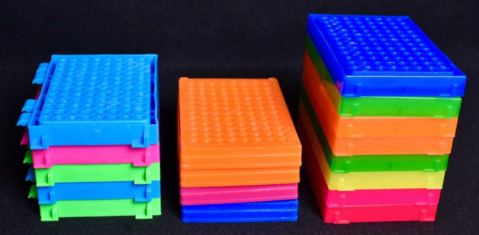 17 Count Tube Rack Holders Pink Yellow Blue Green Red 96 Holes
