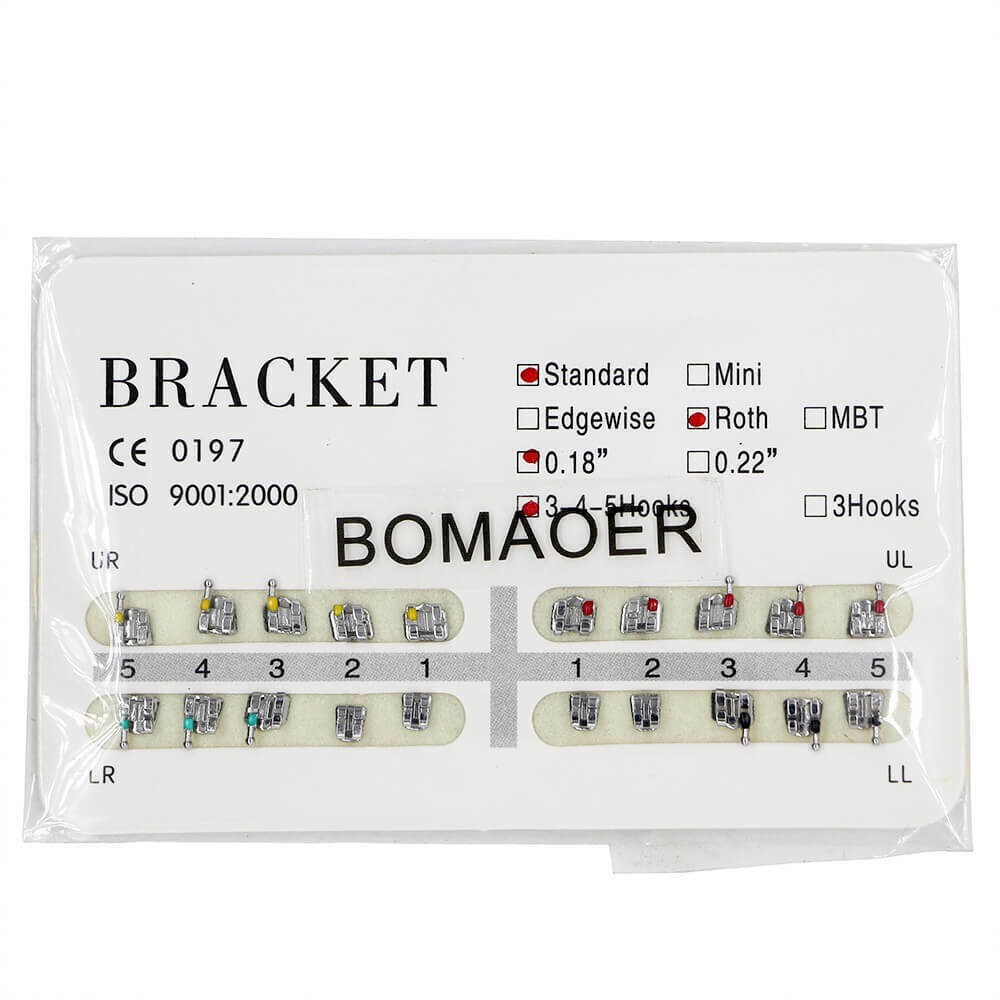 Dental Orthodontic Mental Bracket Brace Standard Roth 018 345hooks 20pcs/set