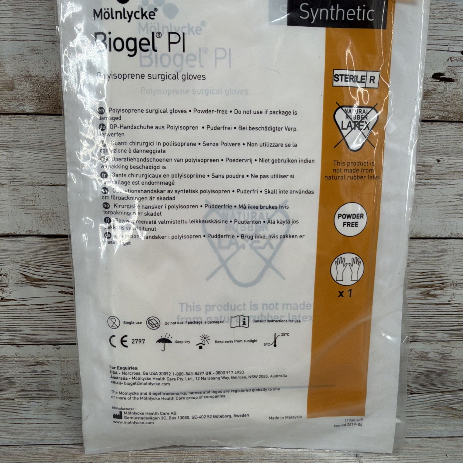 Biogel PI Surgical Gloves Sterile PF Molnlycke, *2 Pair* Size: 8 *See Dates*