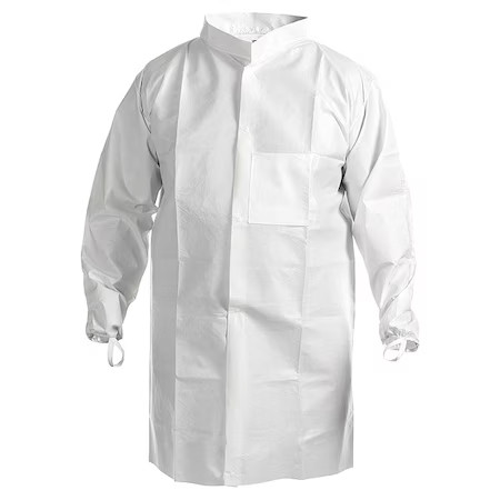 Kimtech 47651 Kimtech A7 Lab Coat, Sms, Snaps Closure, White, S, 30 Pk
