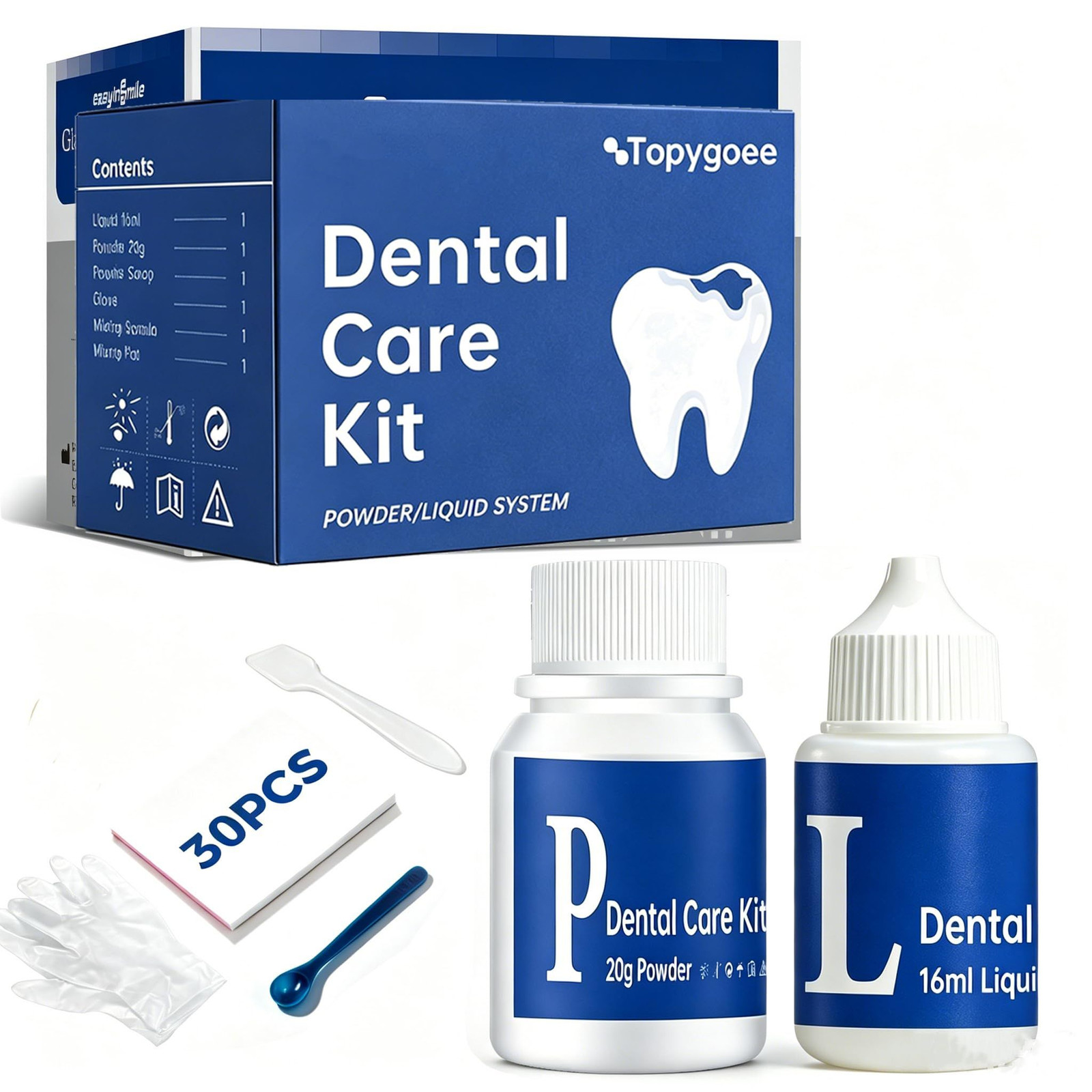 Tooth Repair Kit Zinc Oxide Eugenol,Dental Cement for Missing Teeth L, Red