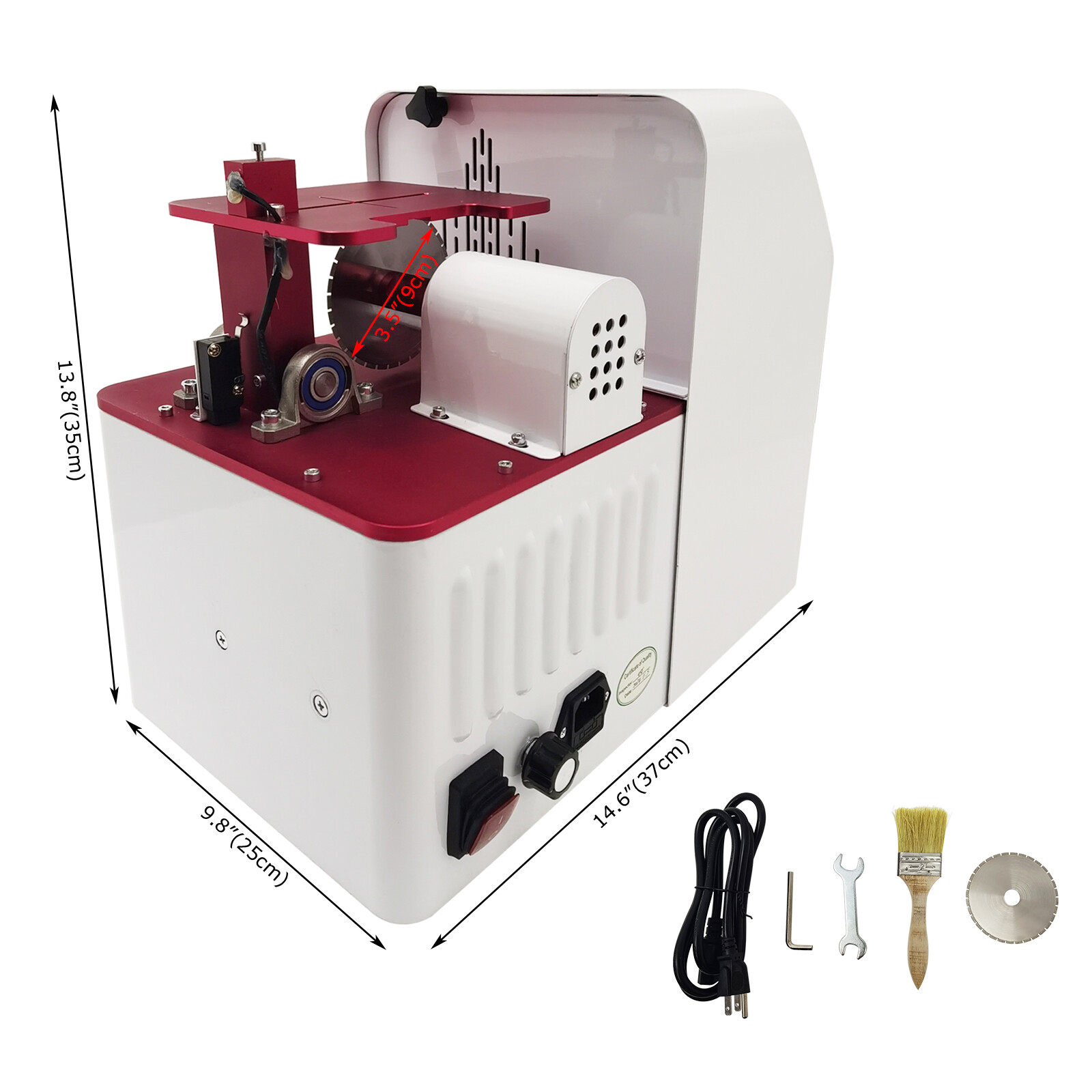 Lab Electric Gypsum Cutting Machine with Dust Removal Function Down-cutting 110V