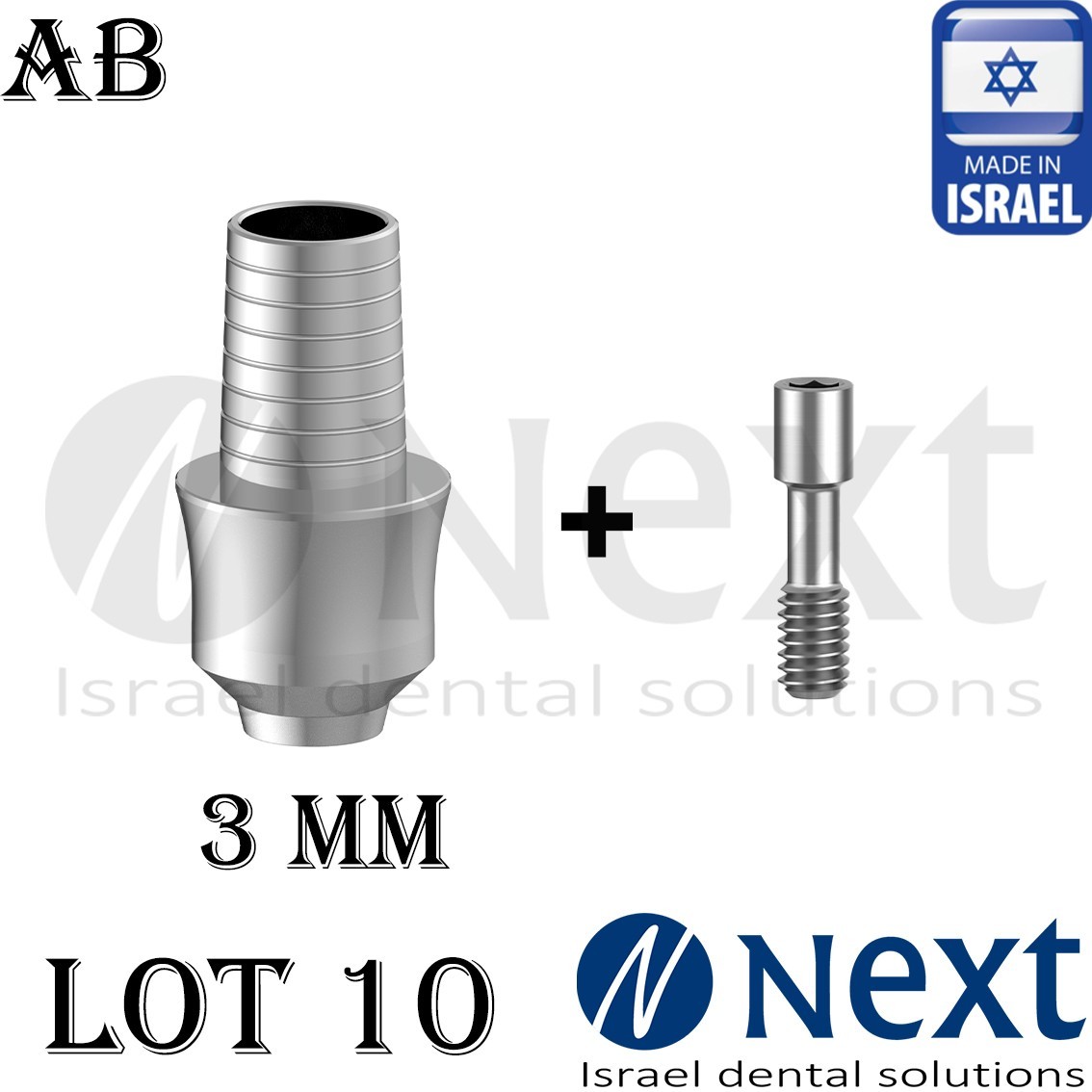 Lotx10 NON Hex T Base 2.42 AB Implants compatible 3 mm