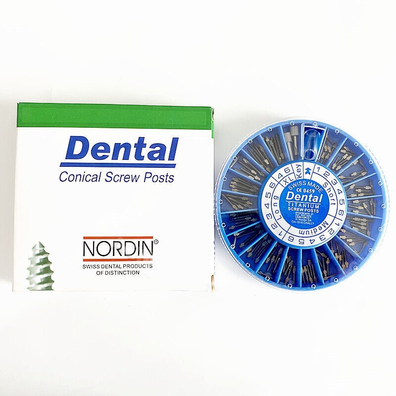 Dental Screw Post Completed Kit Silver/Gold Plated Endo Conical Pins Titannium