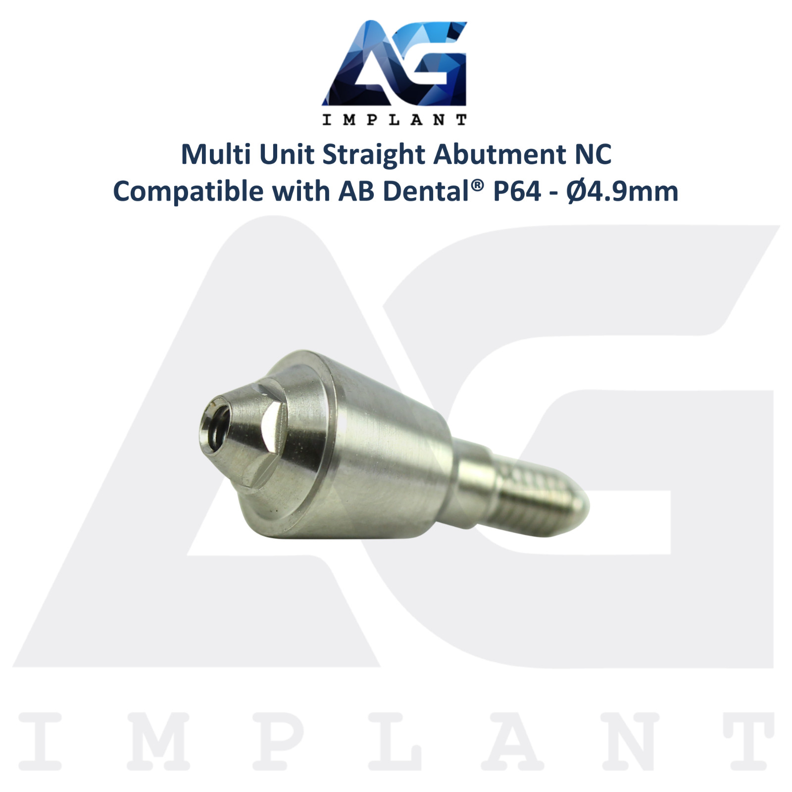 5 Straight Multi Unit Titanium Prosthetic P64 AB Dental® Compatible Ø4.9mm