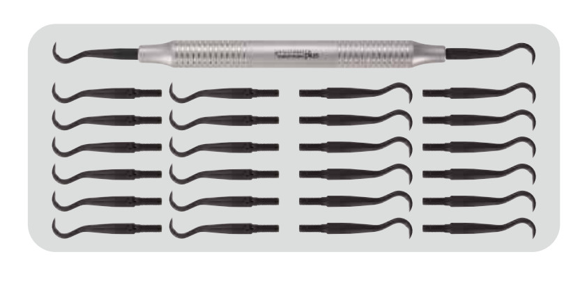 Premium Plus USA Dental Implant Scaler Set #H6/H7 Hollow Handle 24 Tips #1128
