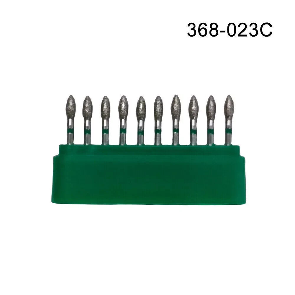 10Pcs Dental Pointed Football Taper Coarse Grit Diamond Bur FG Burr Modify Round