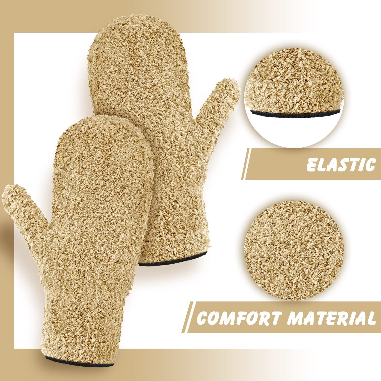 4 Pair Microfiber Dusting Mittens Reusable Women Cleaning Mittens with Thumb …