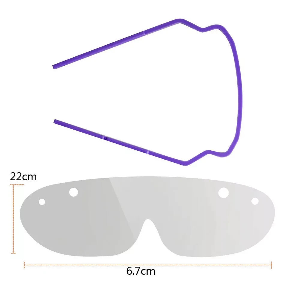 Dental Disposable Protective Eye Cover / SHIELD Clear 10 Lens, 10 PURPLE Frame