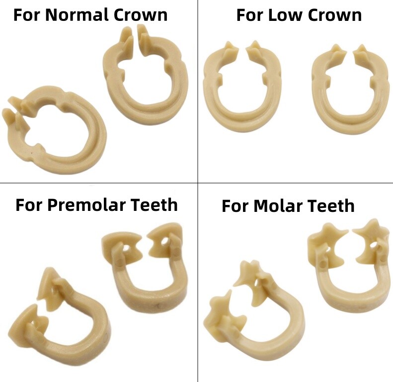 Dental Resin Soft Clamp Universal Rubber Dam Barrier Clips For Molar Premolar