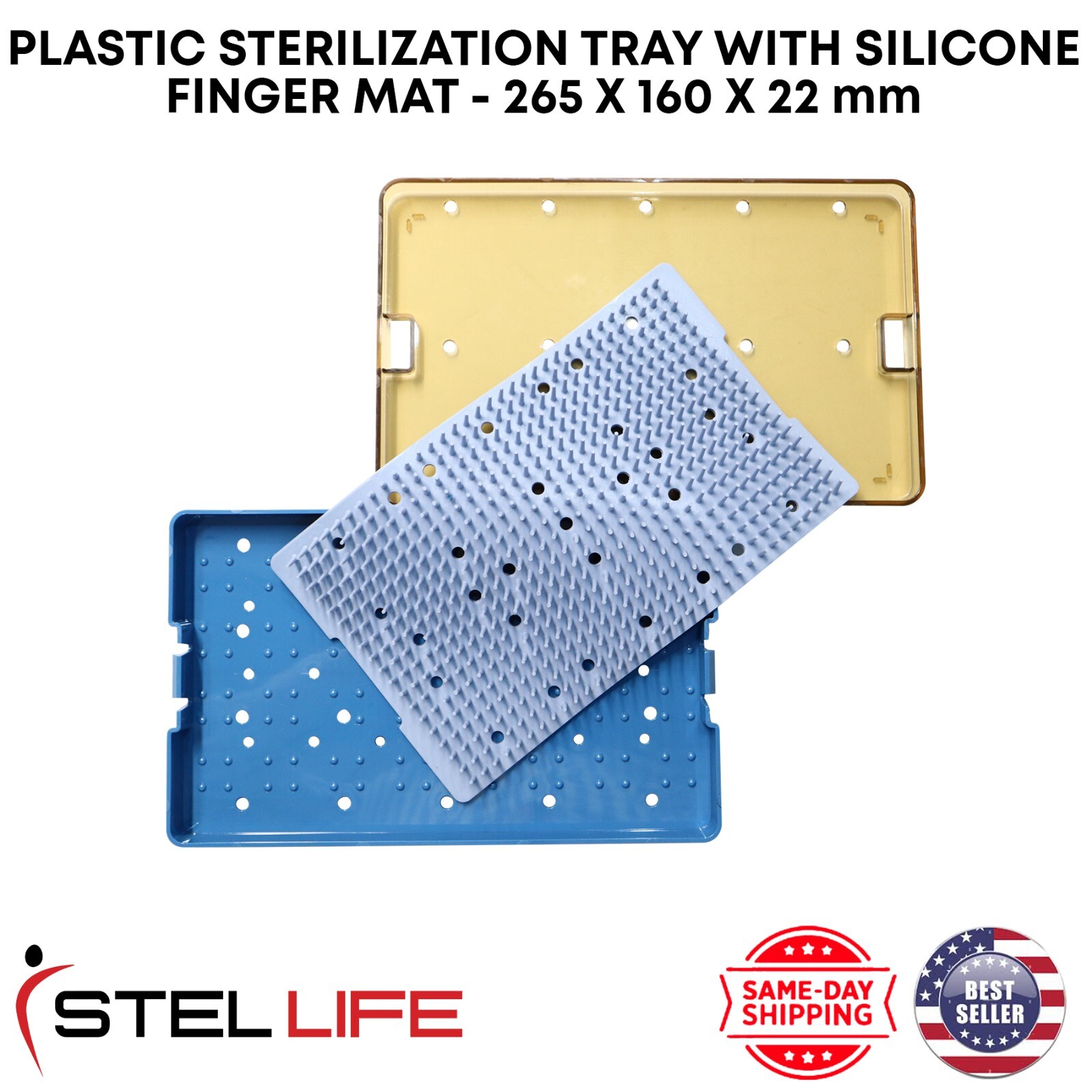 Plastic Sterilization Tray 265x160x22 mm Disinfection Box Surgical Instrument
