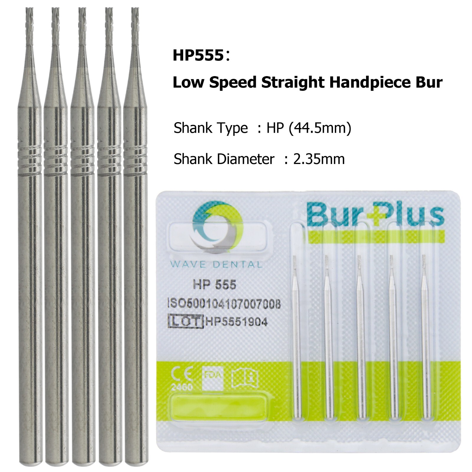 Wave Dental Straight Surgical Bur HP Round Long 44.5mm Carbide Bur For Low Speed