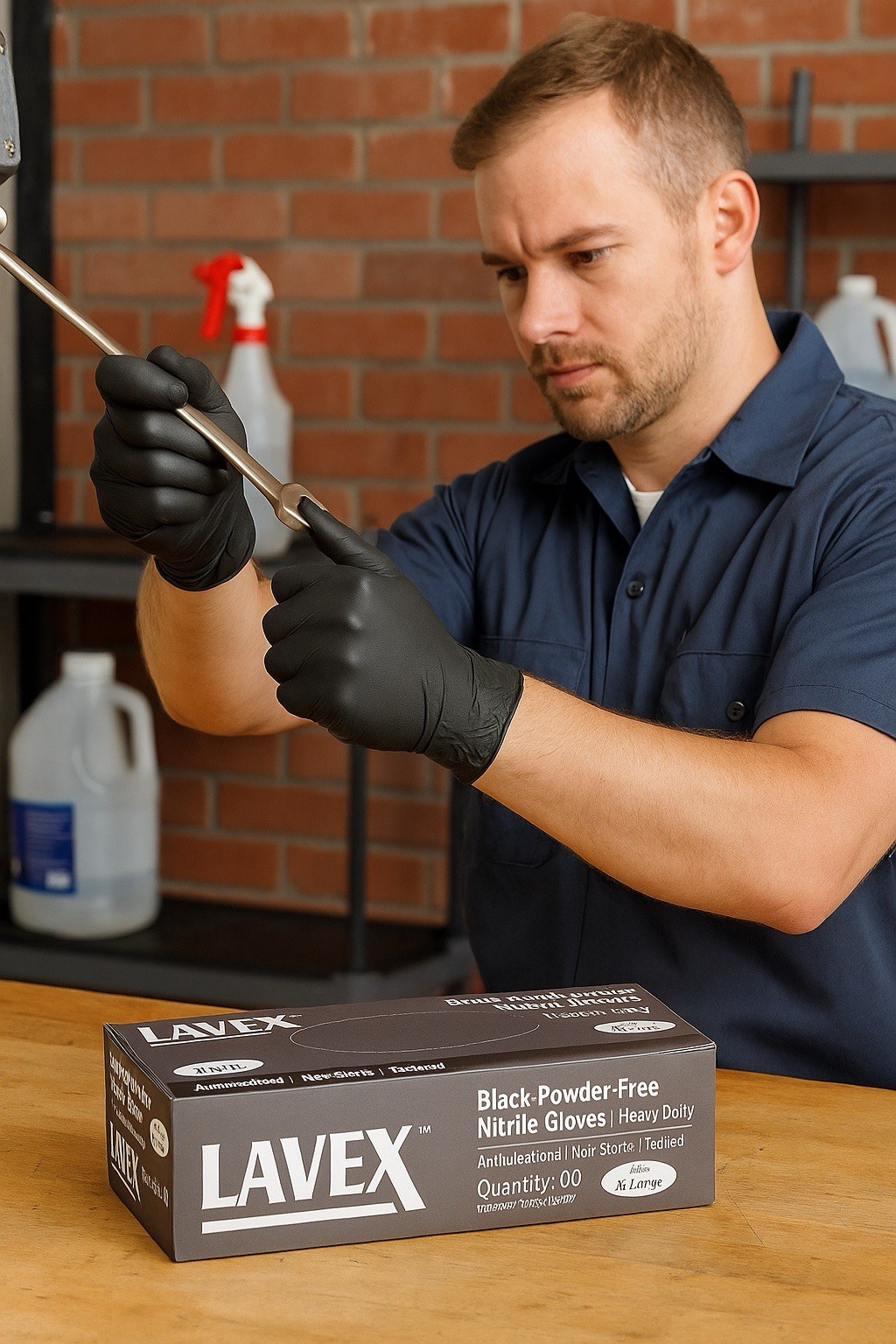 Lavex Pro 6 Mil Black Nitrile Gloves Small 100ct | Heavy-Duty Powder-Free