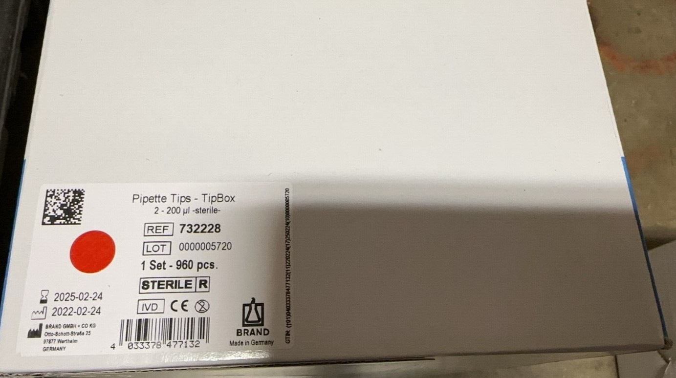BRANDTech pipett tips-TipBox, 2-200 uL, sterile, 732228, 960 pcs