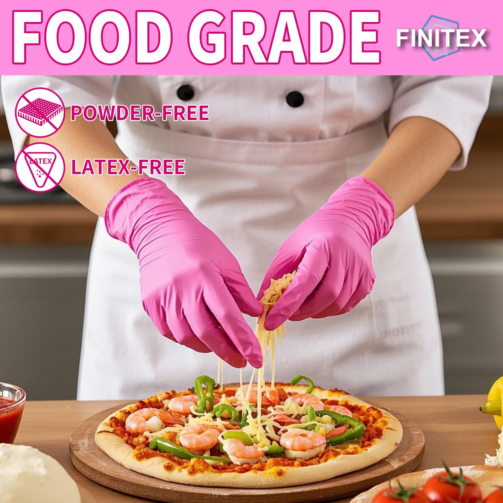 FINITEX Nitrile Disposable Gloves, 100ct, 3.5mil, 9in, Small, Powder~Free