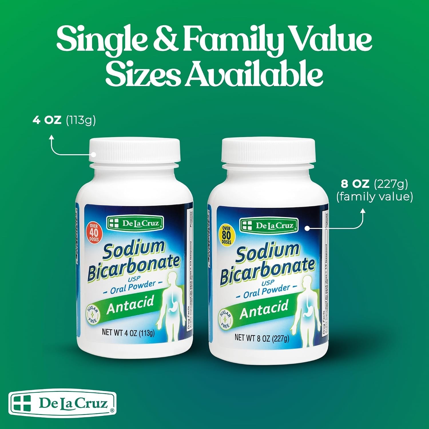 4-Pack Pure Sodium Bicarbonate – Fast-Acting Antacid Powder for Heartburn Relief