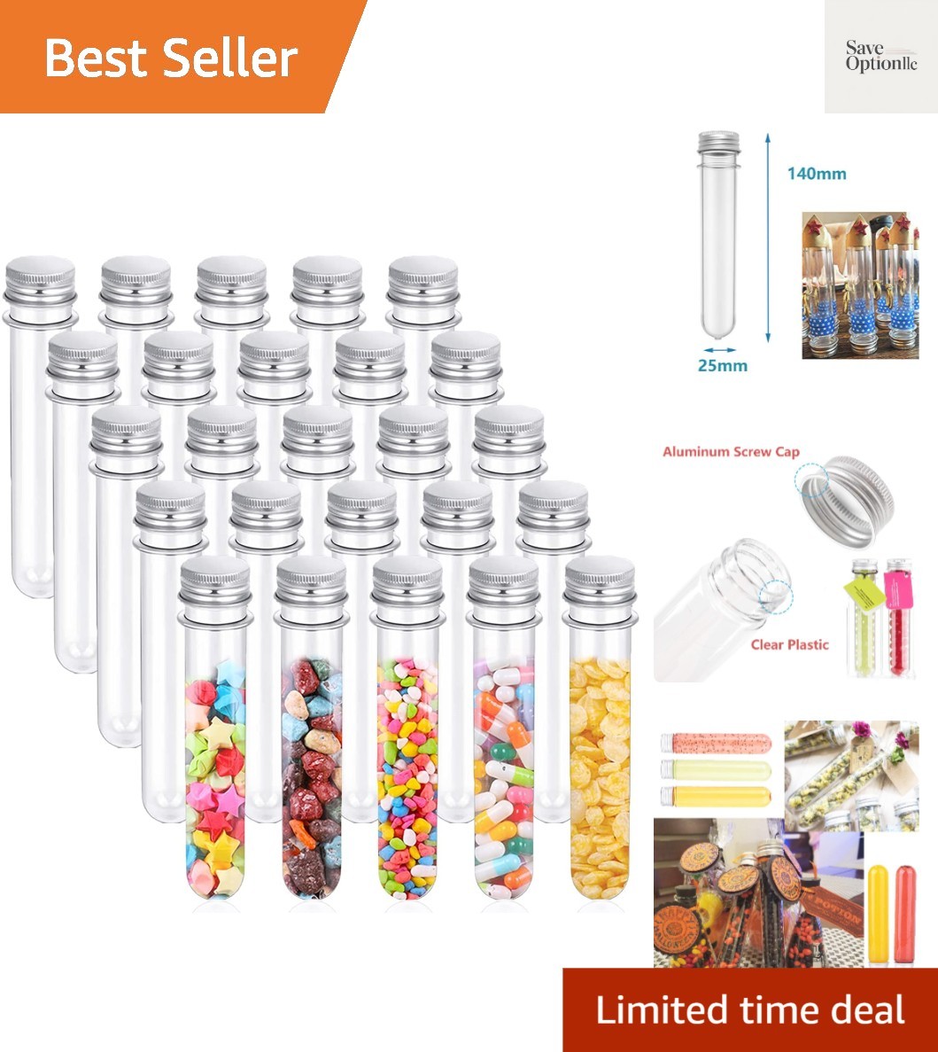 25PCS Tubes,40ml Clear Plastic Tubes with Screw Caps,25x140mm Tube for Samp…