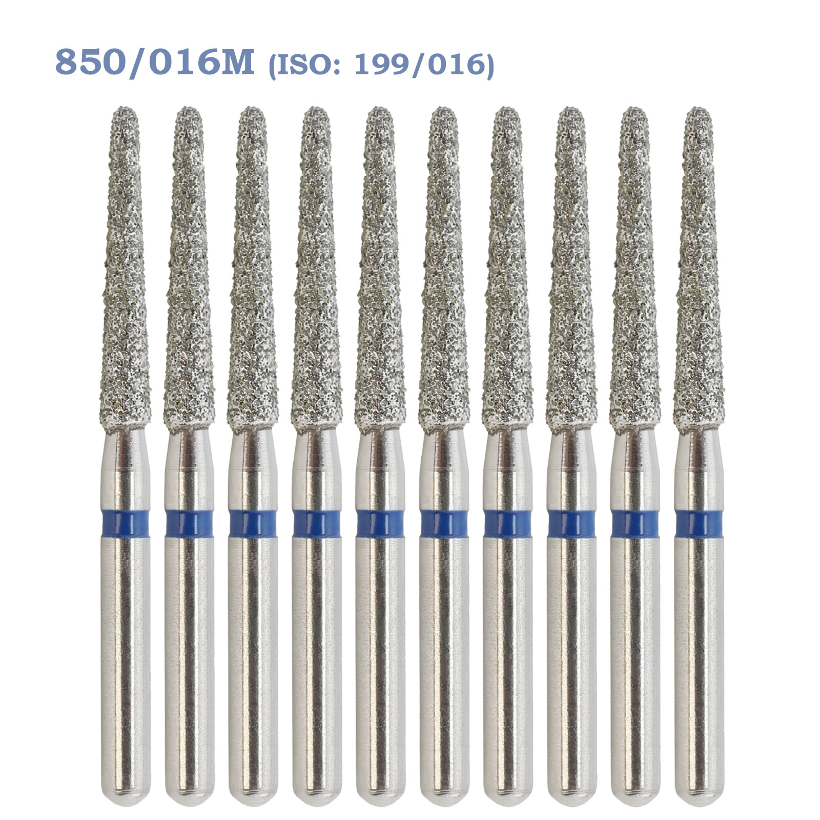 10pcs/pk Dental Diamond Burs FG 850/016M Medium Round End Taper Bur High Speed