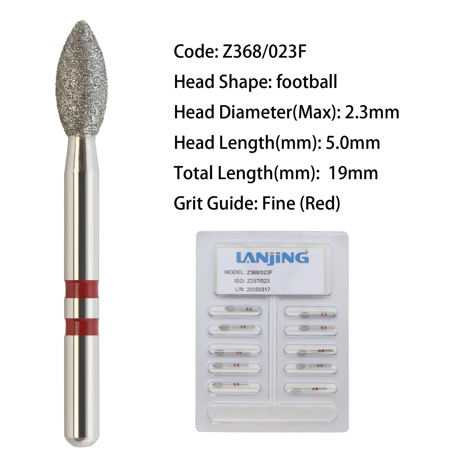 Zirconia Adjustment Diamond Burs Dental FG Egg Football High Speed Friction Grip