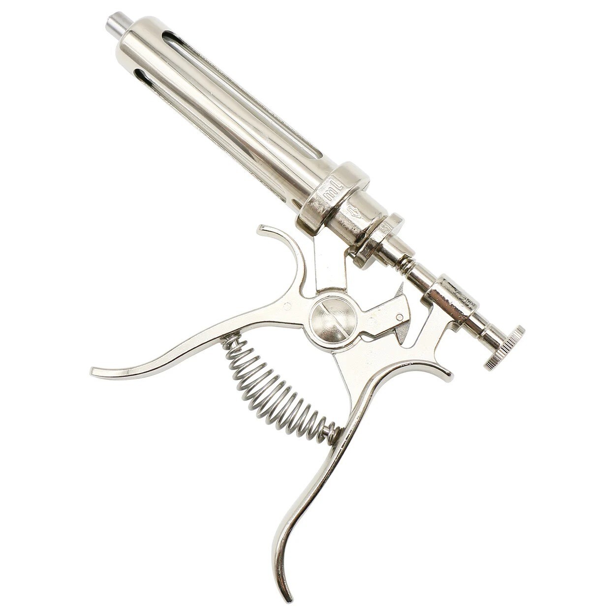 Veterinary Continuous Injection Syringe Revolver Stainless Steel Vaccination Gun