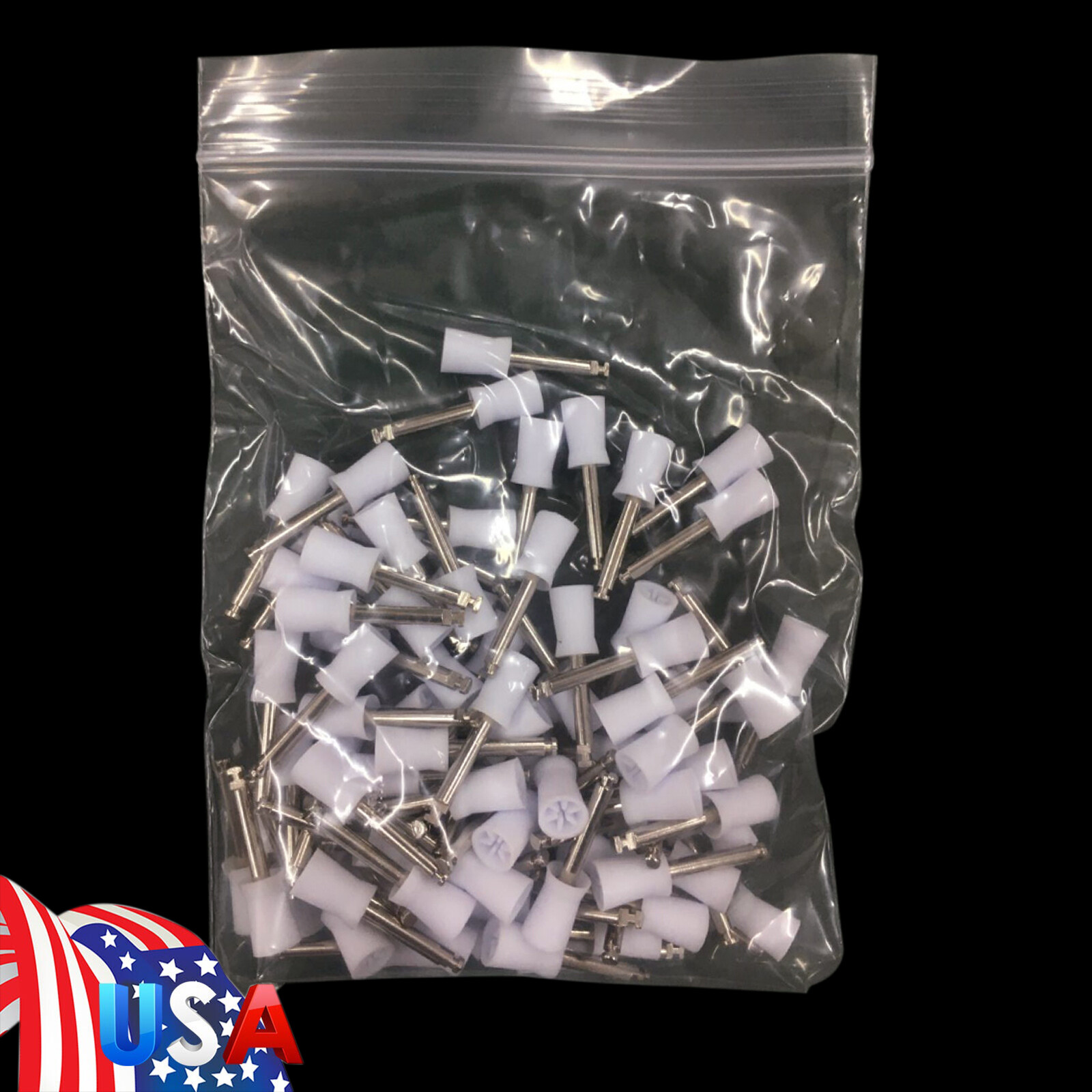 100pcs Dental Tooth Prophy Polishing Cups Latch Type Rubber Polish Polisher US