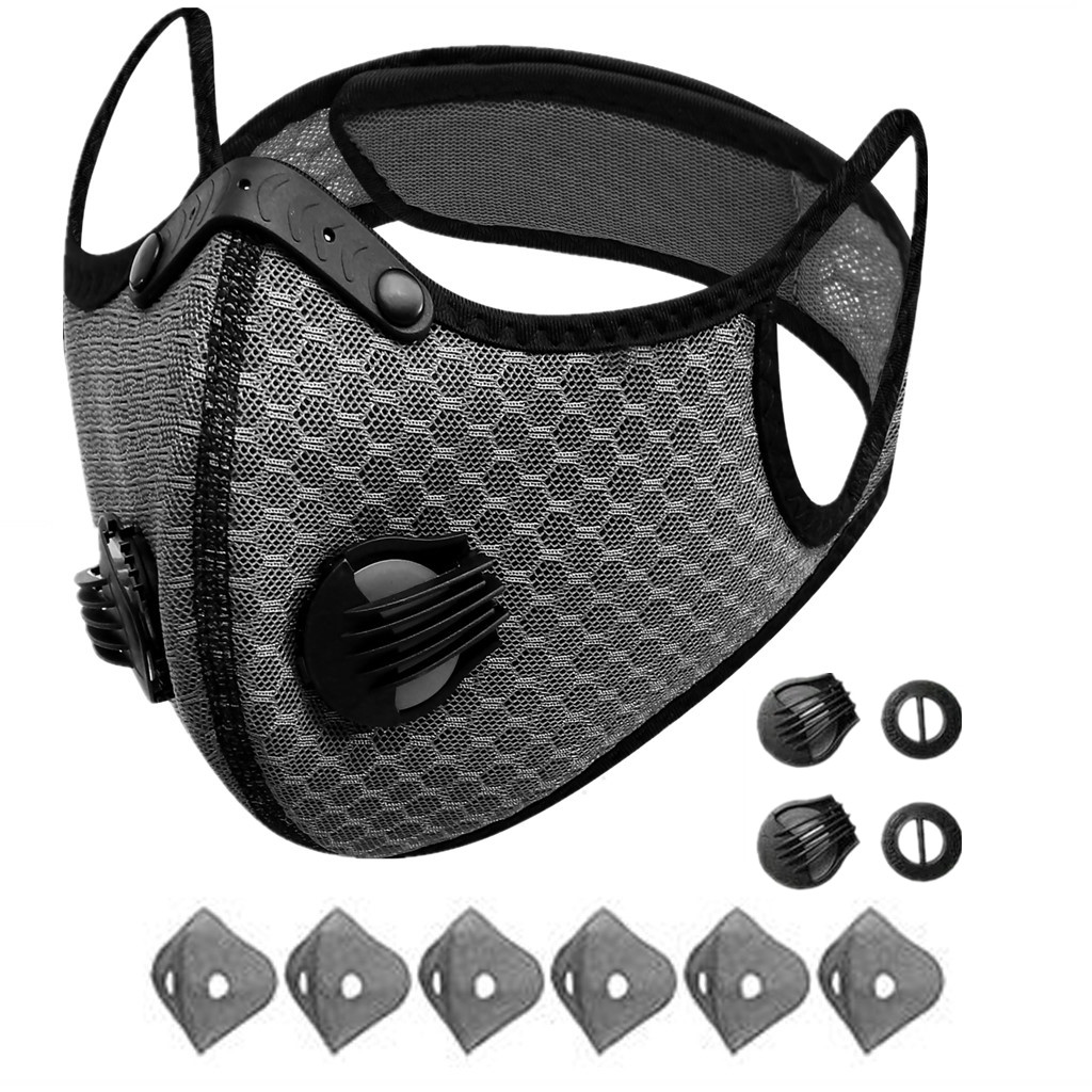 Reusable Half Face Shield Mask Respirator Filters Anti Air Pollution Facepiece