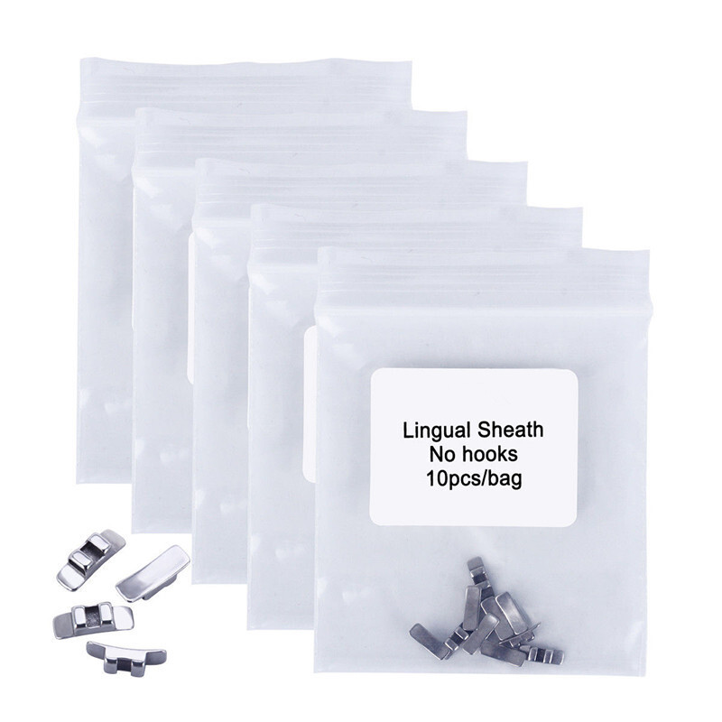 10 packs Dental Lingual Sheath No Hook Orthodontic Stainless Steel 10pcs/pack