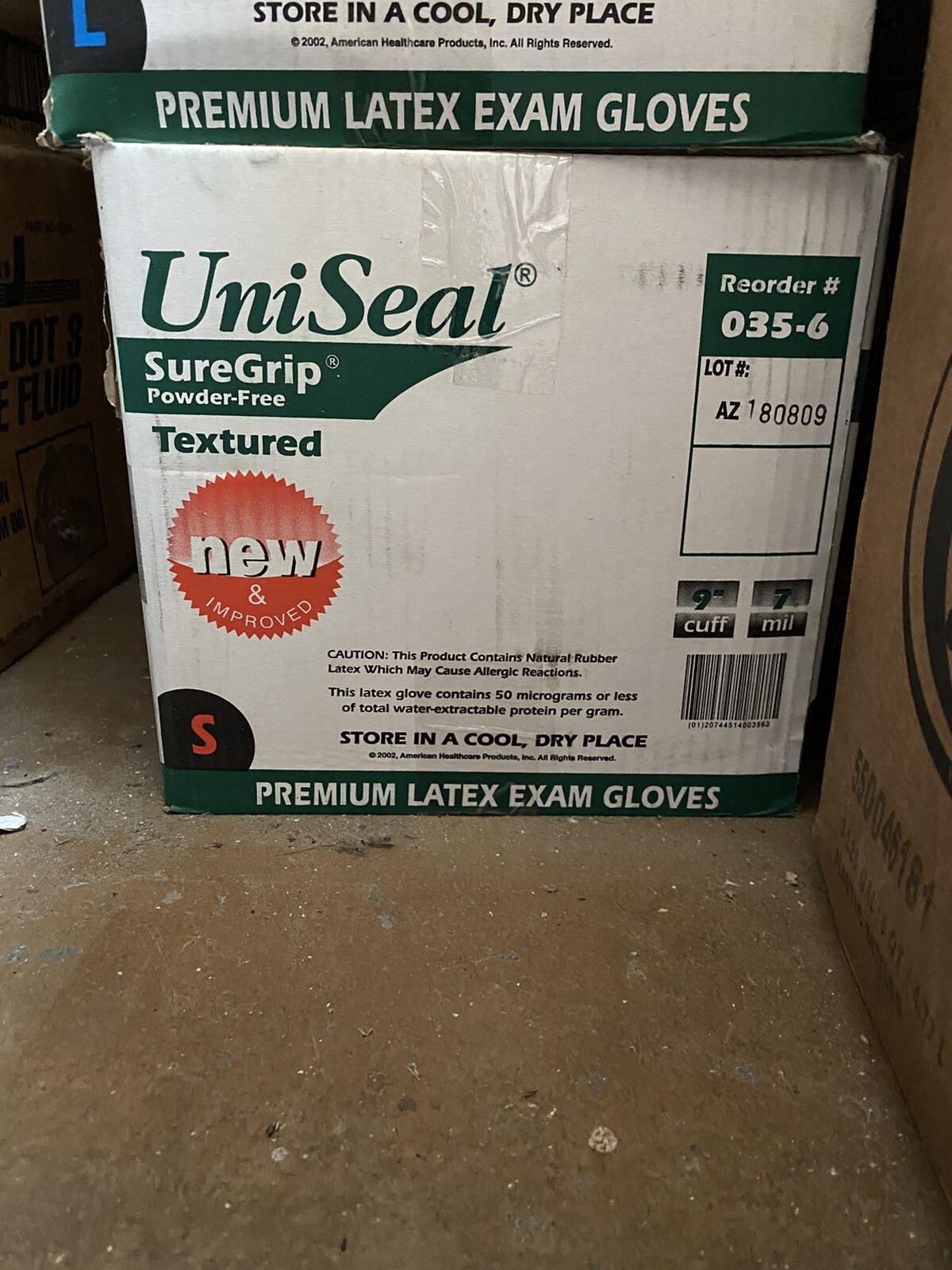 UniSeal Plus Sure Grip 100 Exam Gloves Size SM-7 Mil Powder Free textured X Pro