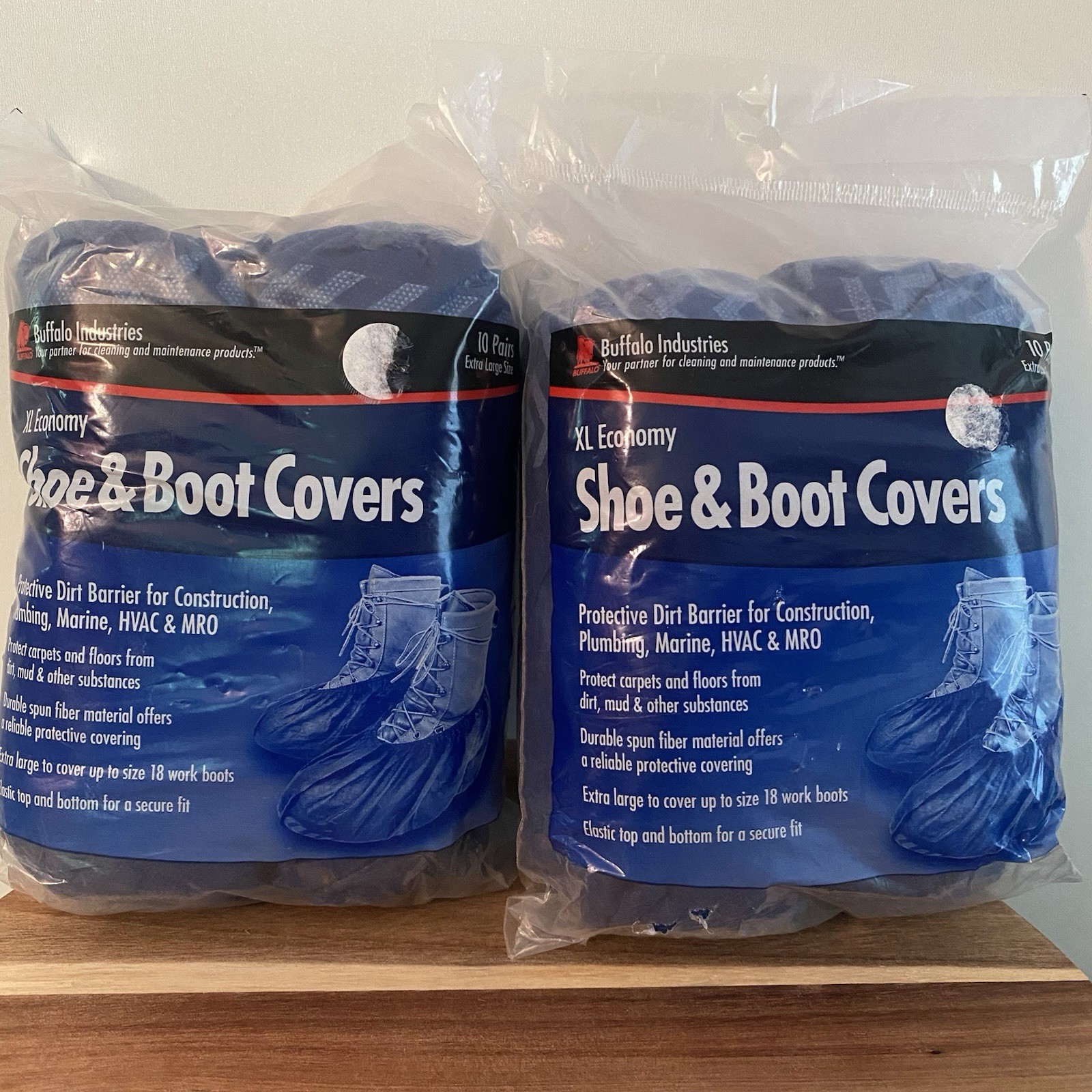 Buffalo Industries XL Economy Shoe & Boot Covers 20 Pair New Sealed #68401