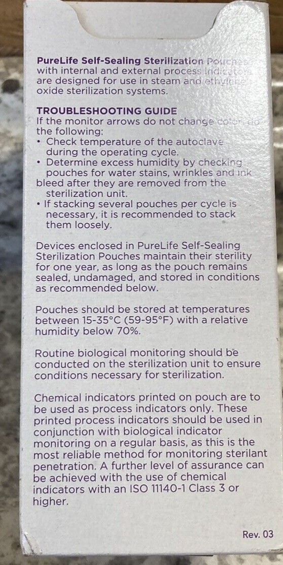 Dental Self-Sealing Sterilization Pouch Medical Seal Pouches Autoclave 2.25 x 4