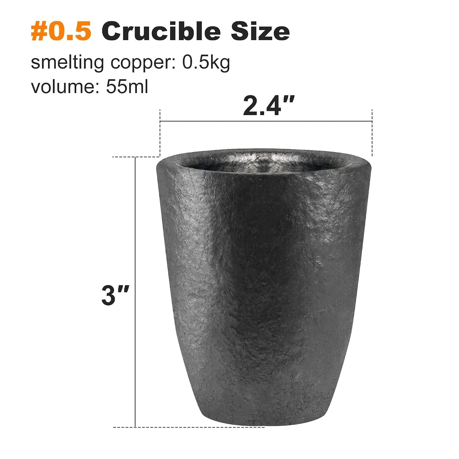 Graphite Crucible, Silicon Carbide Clay Crucible Cup for Melting Casting Refi…