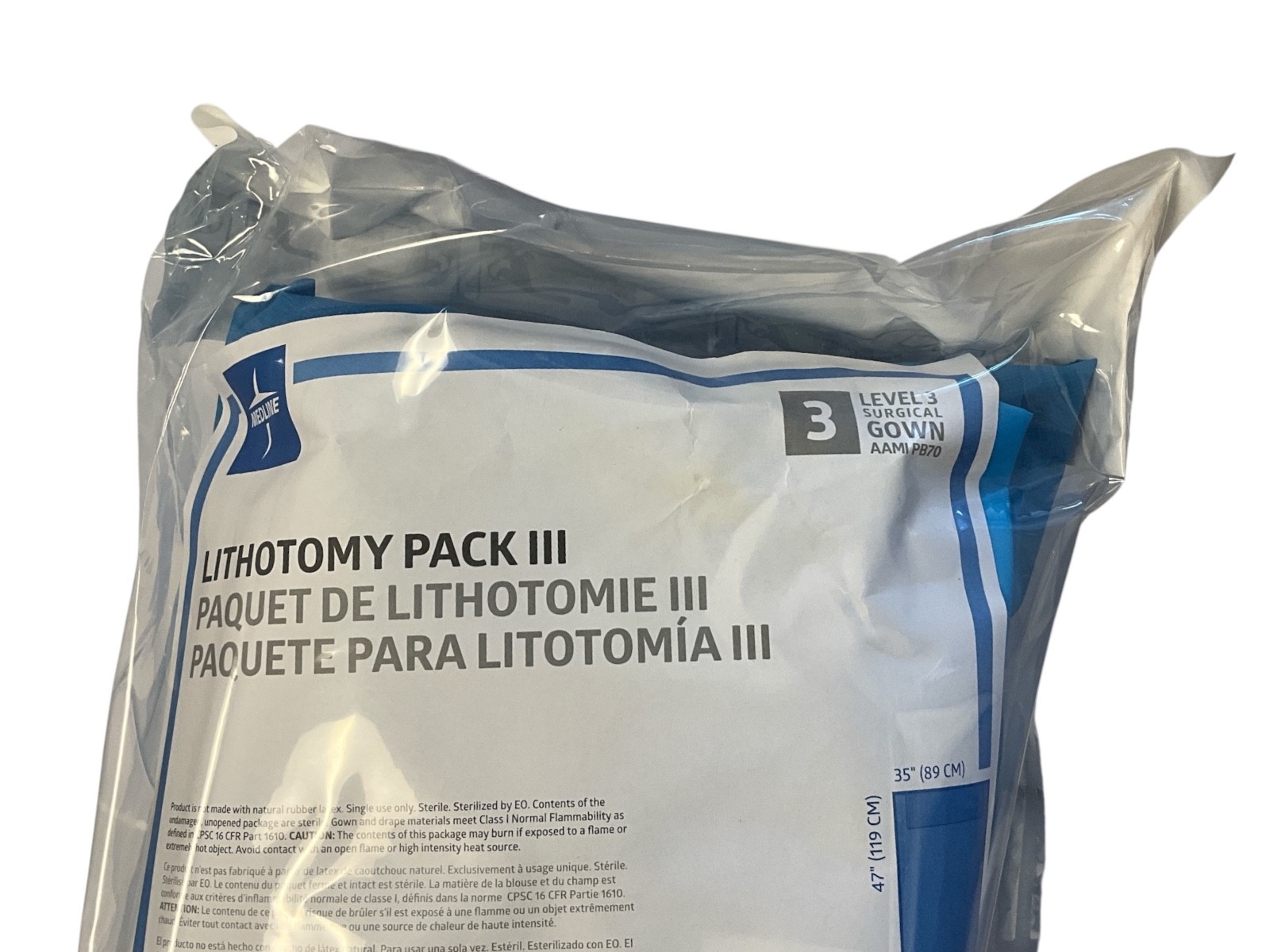 Medline DYNJP9020S Sirus Lithotomy Pack III Sterile Surgical Pack Level 3 Gown