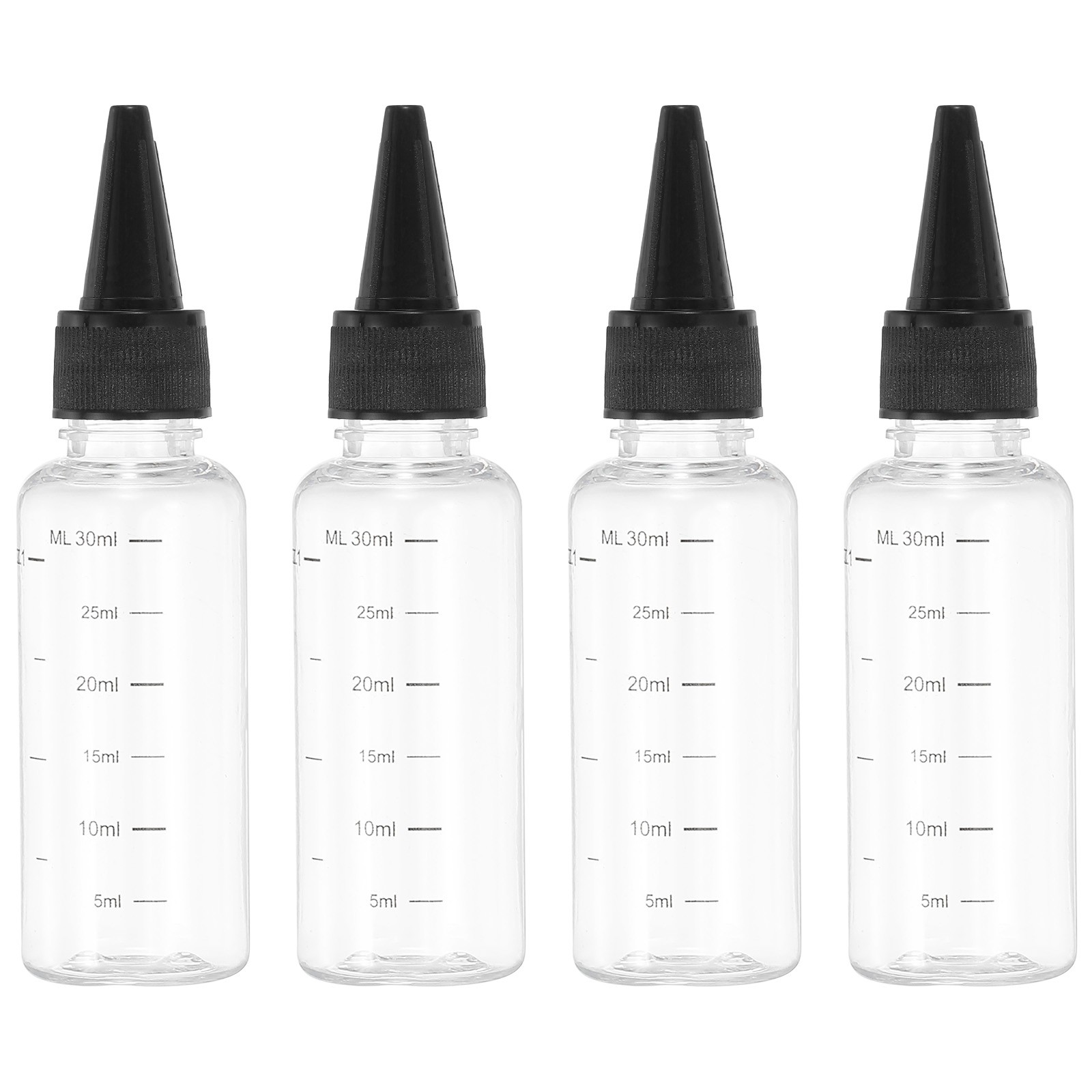 30ml/1OZ Squeeze Bottle with Top Cap, 4 Pcs Dispensing Bottle, Transparent
