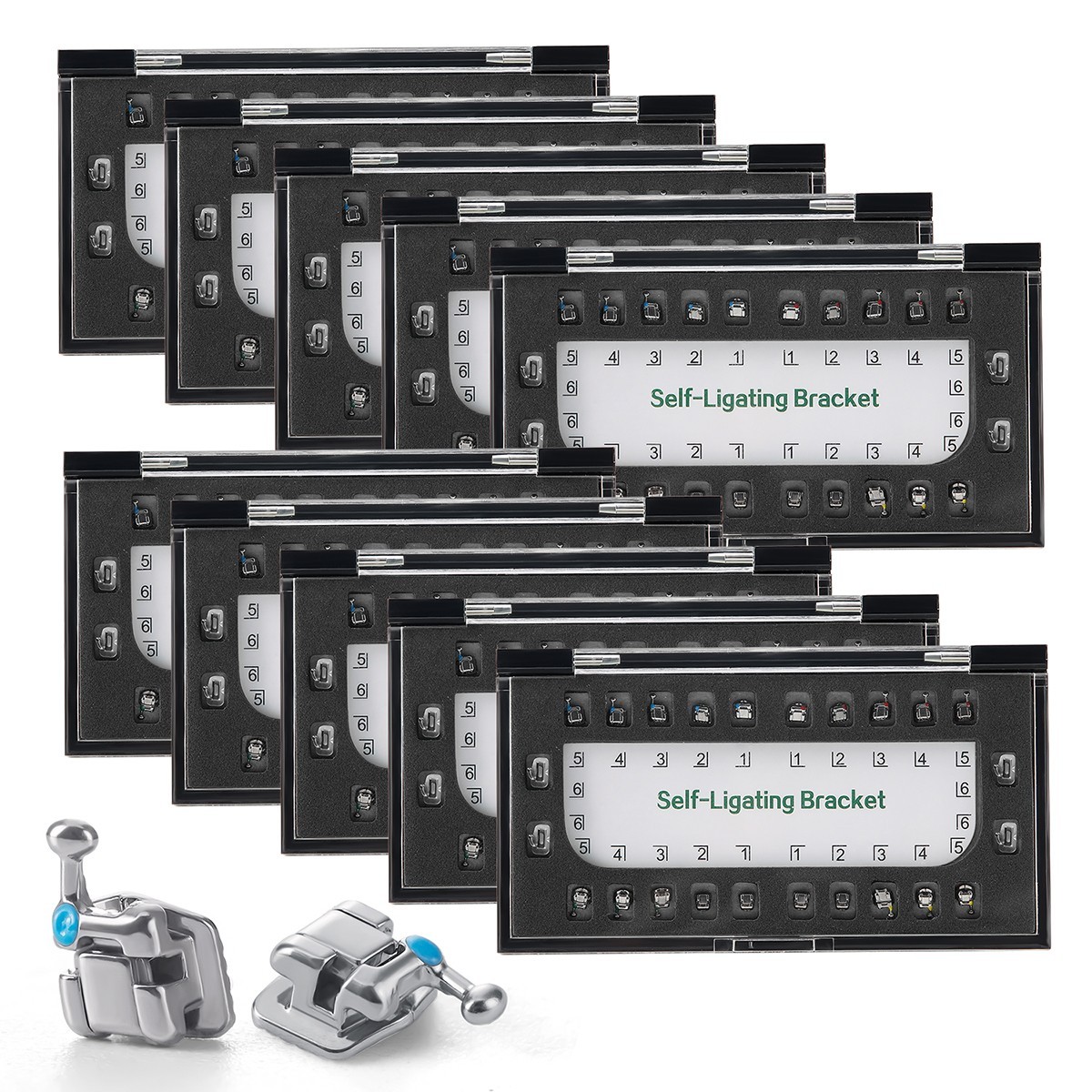 AZDENT Dental Orthodontic Self Ligating Braces Bracket Mini Roth.022 Hooks 345