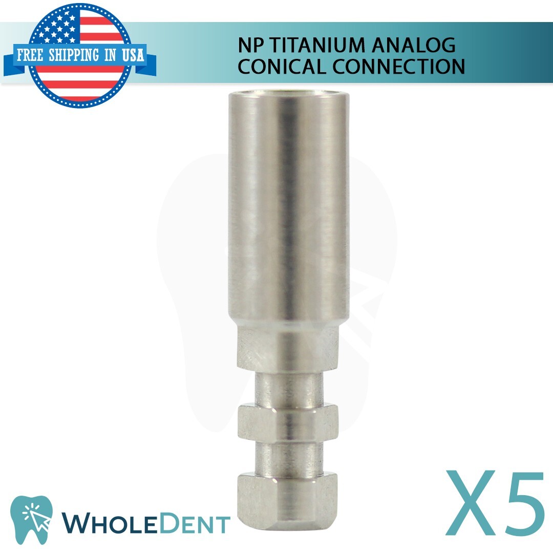 5x NP Conical Connection Analog Titanium Dental Abutment Lab Replica