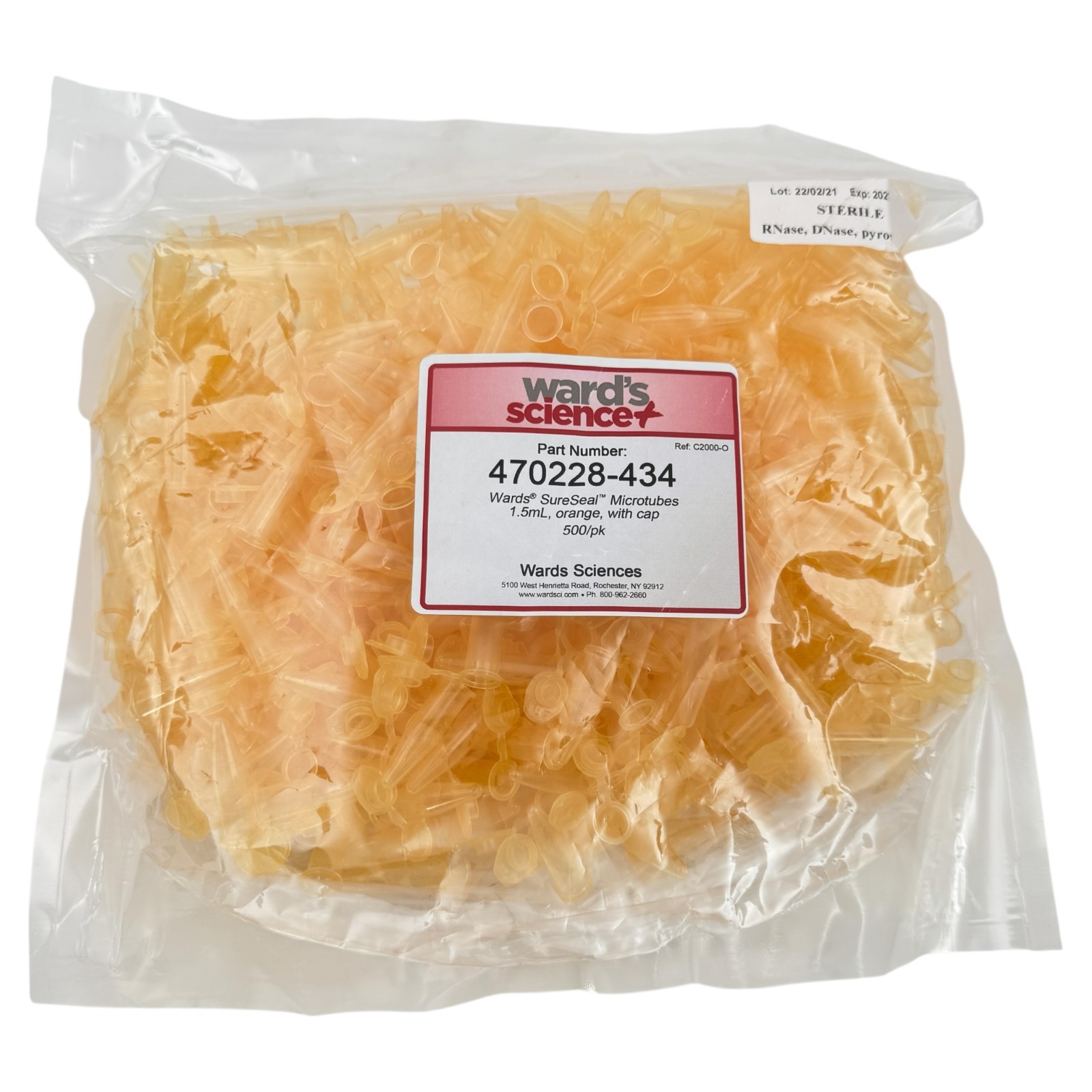 Ward’s Science 470228-434 Ward SureSeal Microtubes 1.5ML Orange 500pk