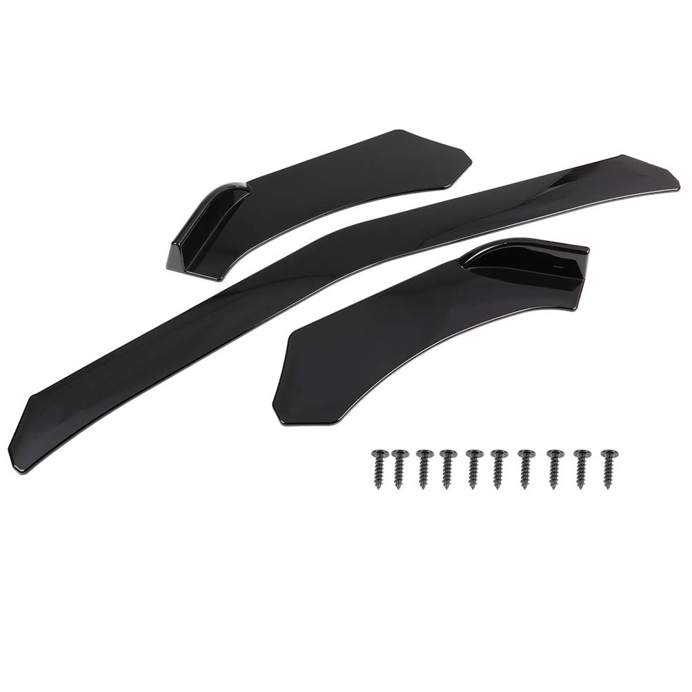 3pcs Universal Front Lip Splitter Bumper Adjustable Spoiler ABS for Most Cars