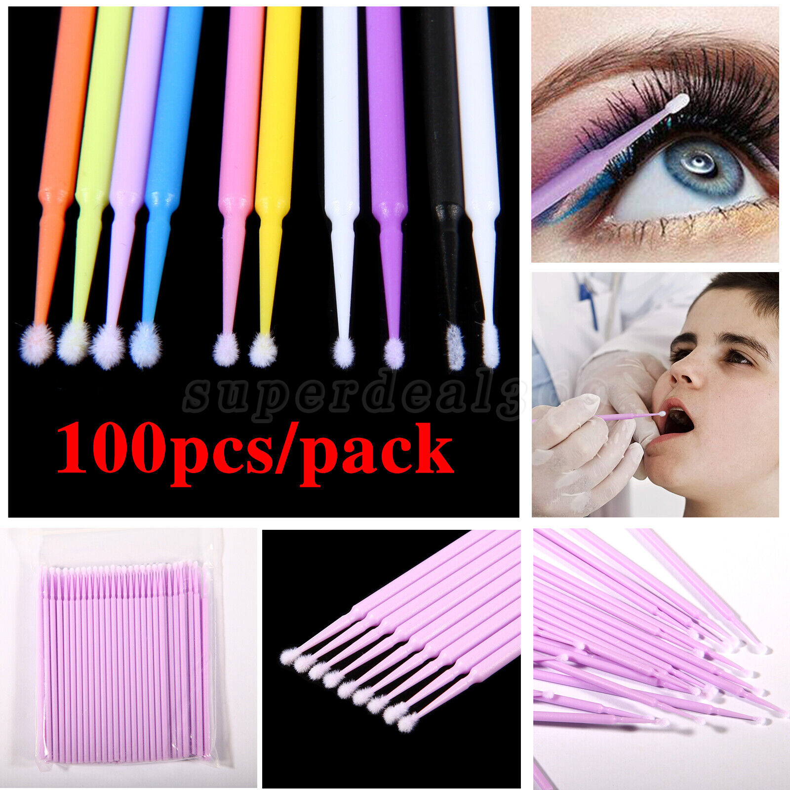 100pcs/pack Dental microbrush micro brush applicator tip regular/fine/ultrafine