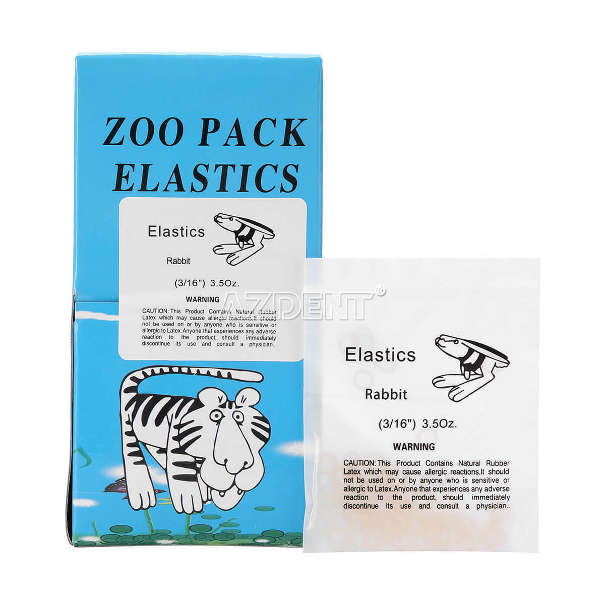 5000Pcs/box Dental Ortho Zoo Pack Elastics Latex Rubber 3.5 OZ 3/16 Rabbit