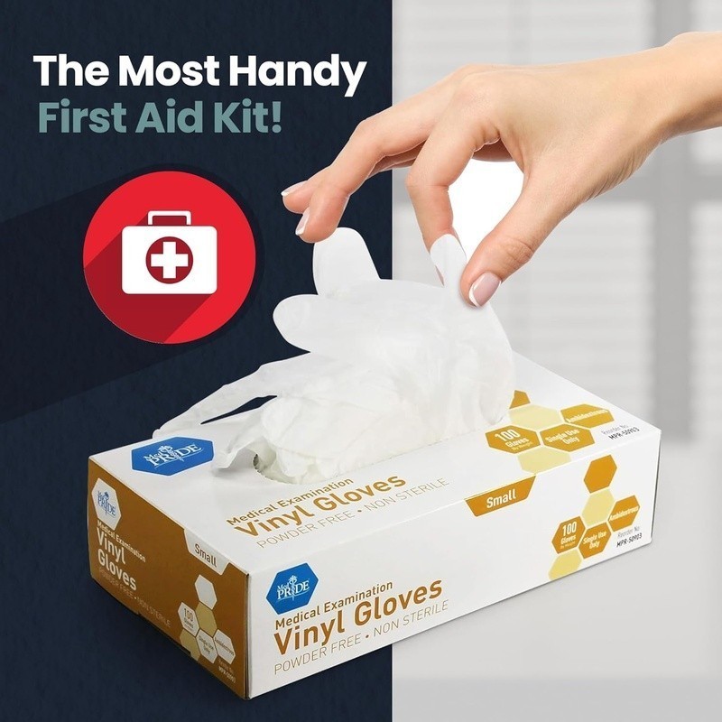 Medical Vinyl Examination Gloves Small Disposable Heavy Duty Food Grade 100 Pack